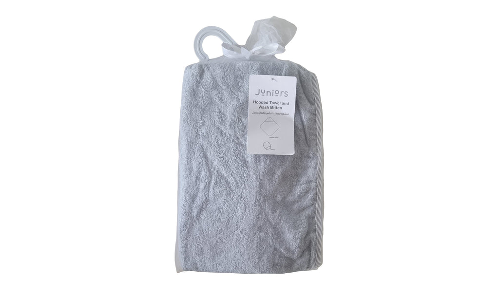 Juniors - Bear Embroidered Hooded Towel and Mitten - SecondGear.me