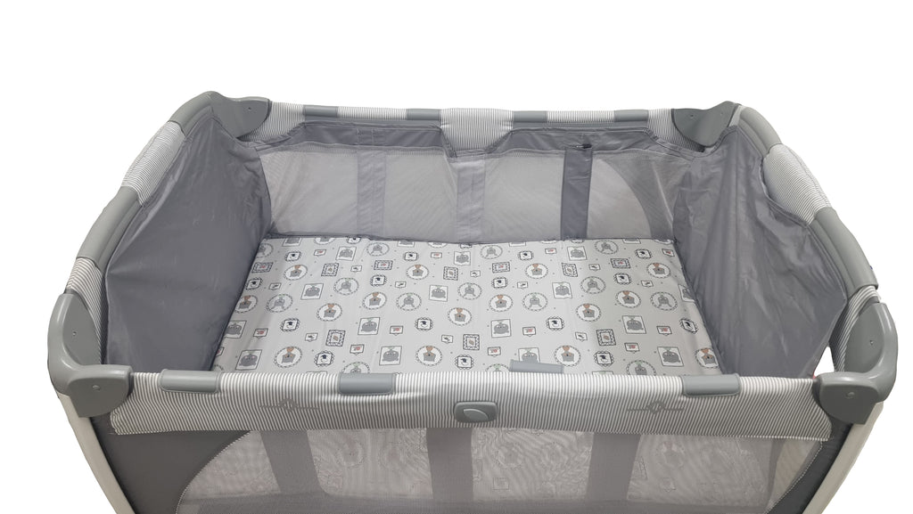 Joie - Excursion Change and Bounce Grey 3 piece playard Travel Cot Set - SecondGear.me