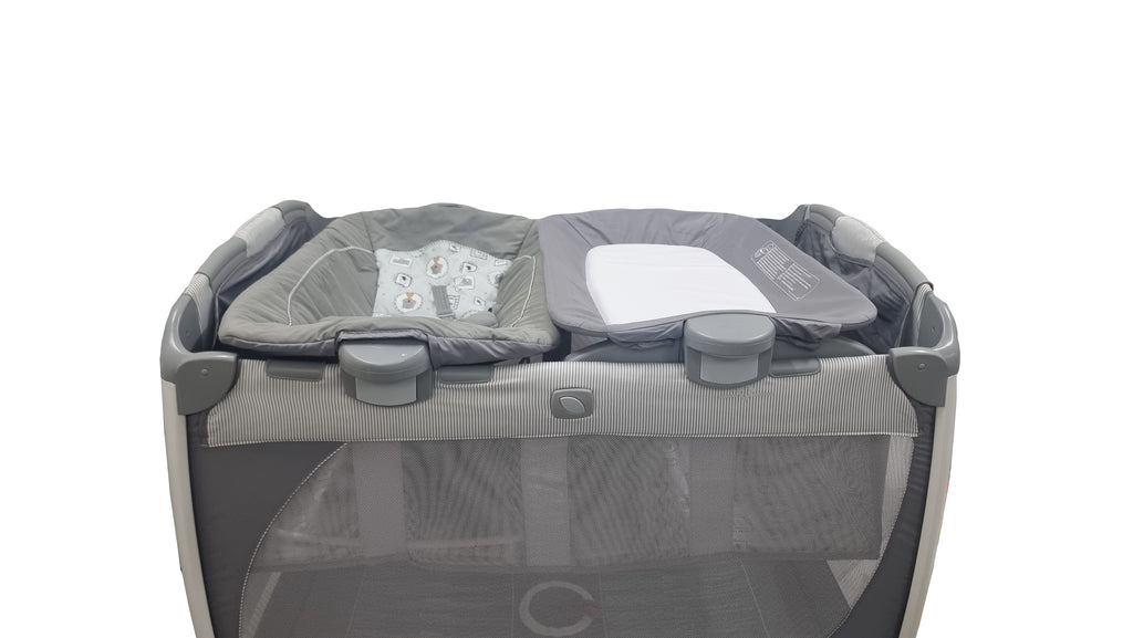 Joie - Excursion Change and Bounce Grey 3 piece playard Travel Cot Set - SecondGear.me