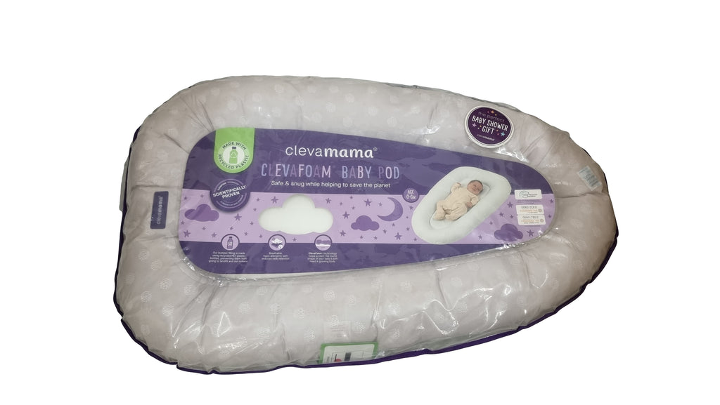 ClevaMama - ClevaFoam® Baby Pod - White/Grey (0-6m) - SecondGear.me