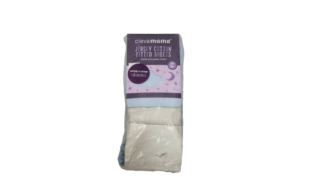 ClevaMama - Crib / Cradle Fitted Sheets Jersey Cotton - Blue - SecondGear.me