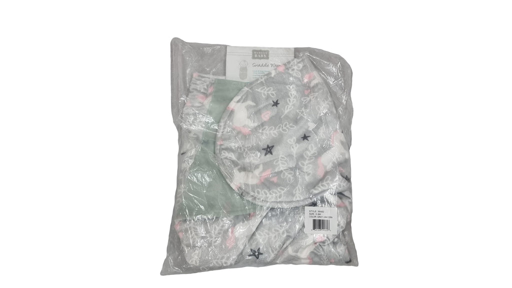 Hudson Baby - Plush Swaddle Wrap Gray Unicorn - SecondGear.me