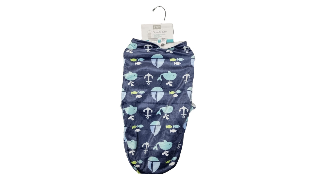 Hudson Baby - Sapphire Blue Ocean Plush Swaddle - SecondGear.me