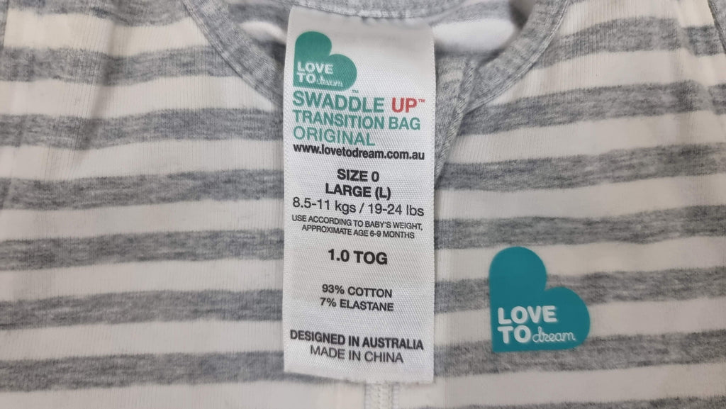 Love to Dream - Swaddle up transition bag, original, size large, 1.0 TOG - SecondGear.me