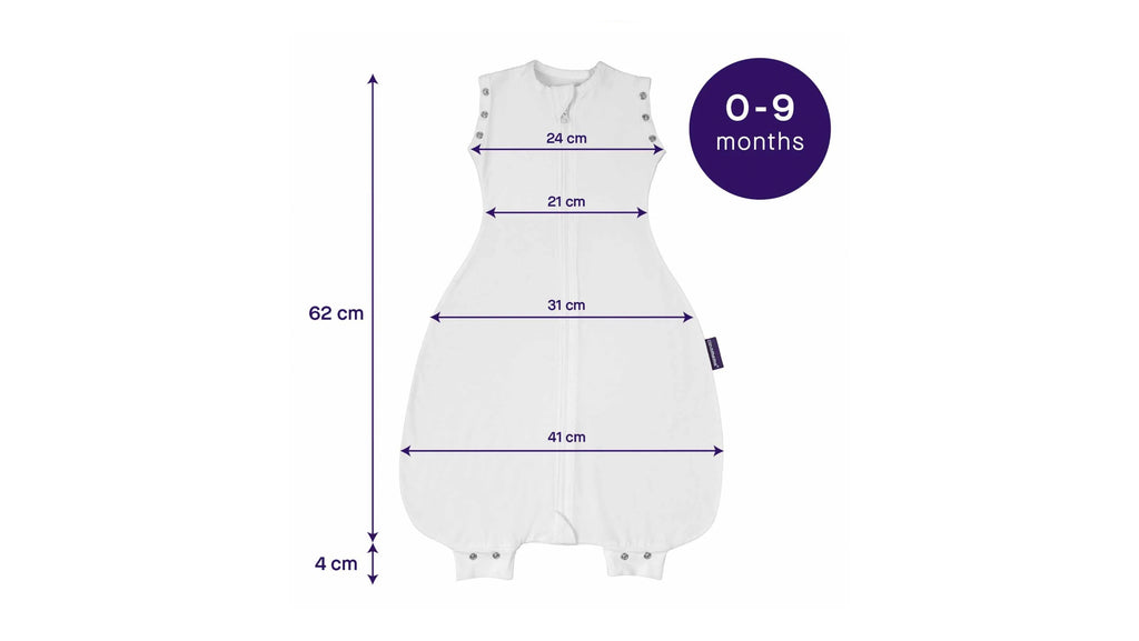 ClevaMama - 3 in 1 Nite Nite Romper & Sleeping Bag - 1 Tog - White (0-9m) - SecondGear.me