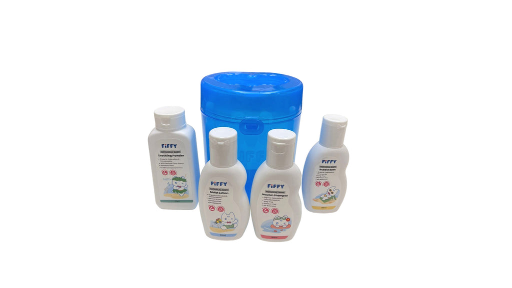 FIFFY - Botanical Baby Travel Toiletries Blue Set 4PCS - SecondGear.me