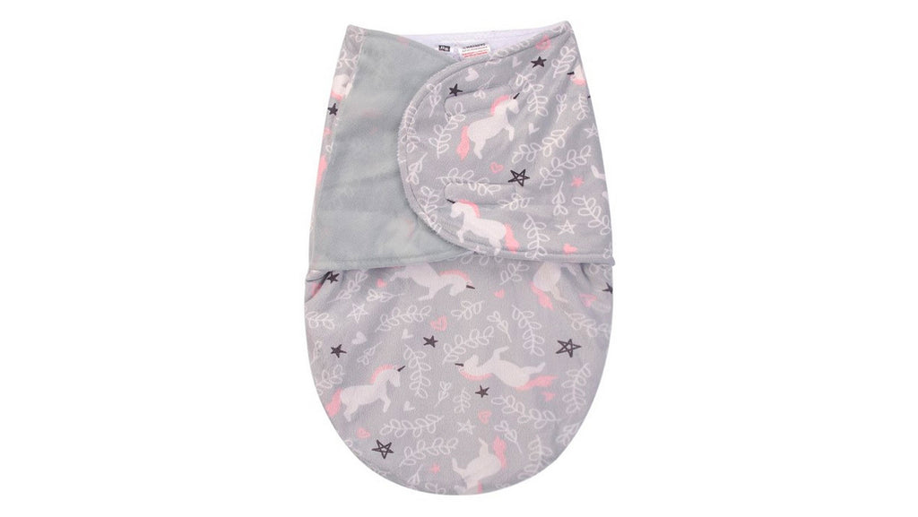 Hudson Baby - Plush Swaddle Wrap Gray Unicorn - SecondGear.me
